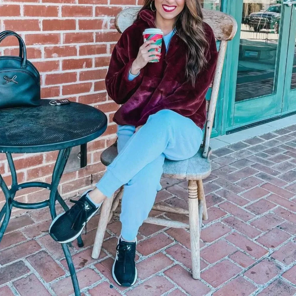 A New Day Women's Faux Fur Quarter Zip Sweatshirt - Picture 5 of 7